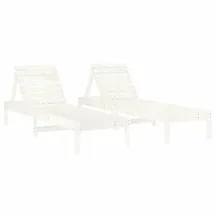 vidaXL Sonnenliegen 2 Stk. Weiß 199,5x60x74 cm Massivholz Kiefer