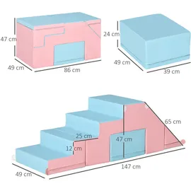 Homcom Kinder-Softplay-Set Kunstleder, Schaumstoff