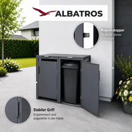 Albatros Mülltonnenbox 2er Hauswandversion 136 x 118,5 x 80 cm grau