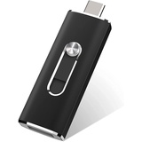 USB C Stick 256GB Metall, Vansuny Dual USB Stick 3.2 256GB, Ultraschnelle USB 3.2 Stick für iphone 15/Smartphone/Tablet/PC/TV/Laptop (Schwarz, 256GB)