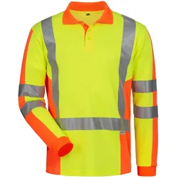 Warnschutz-Langarm-Polo UV-Schutz "Veendam" - XXL - gelb