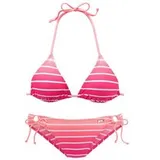 VENICE BEACH Triangel-Bikini Damen pink-gestreift, Gr.38 Cup A/B,
