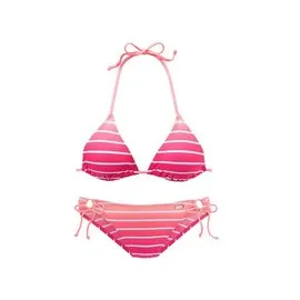 VENICE BEACH Triangel-Bikini, Damen pink-gestreift, Gr.38 Cup A/B,
