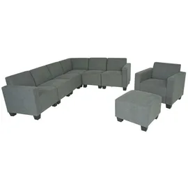MCW Modular Sofa-System Couch-Garnitur Moncalieri 6-2, Stoff/Textil ~ grau
