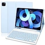 Yeegnar Tastatur Hülle für iPad 10.9 iPad Air 5 2022 iPad Air 4 2020 QWERTZ Deutsche Tastatur mit Schutzhülle für iPad pro 11 2022/iPad Air 5th/Air 4th Gen 2020/Pro 11 2018 mit Bleistifthalter Blau