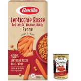 12x Barilla Penne di Lenticchie Rosse Rote Linsennudeln 250g+Polpa 400g