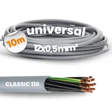 Lapp 10 Meter Lapp 1119012 Ölflex Classic 110 - PVC Steuerleitung 12x0,5 mm2 I Steuerkabel 12 adrig I Mantelleitung 12G0,5 mm2 mit grün-gelben Schutzleiter