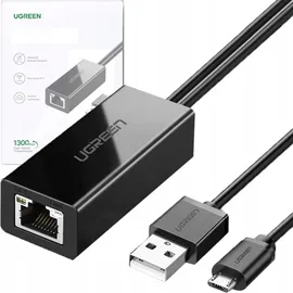 UGREEN Ethernet Adapter für Chromecast Micro-USB 100Mbps Netzwerkadapter mit USB 2.0 Netzkabel für Stromversorgung