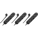 Shelly Steckdosenleiste 4-fach Schwarz 3 St.