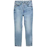 Tom Tailor DENIM Damen TTLOTTE SLIM STRAIGHT Jeans mit High Waist, blau, Uni, Gr. 30