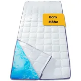 RIBECO GERMANY Matratzentopper Aaron, Topper 140x200 cm, hochwertiger Matratzentopper aus atmungsaktivem Gelschaum für optimale Druckentlastung, 8cm Höhe, Allergiker geeignet, Made in Germany
