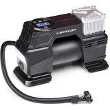 Dunlop Digitaler Luftkompressor - Luftpumpe 150PSI/10Bar - Inkl. 3 Aufsätze - Digitale LED Anzeige - Schwarz