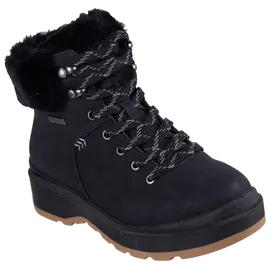 SKECHERS Park City Stiefelette, Schwarzes Duraleather-Kunstfell, 37 EU