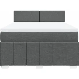 vidaXL Boxspringbett 140 x 200 cm Dunkelgrau