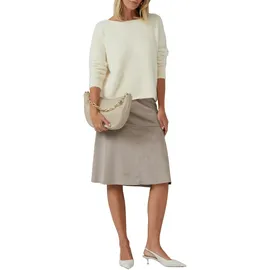 s.Oliver BLACK LABEL, Strickpullover flauschig, mit U-Boot-Ausschnitt, beige