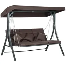 Outsunny Hollywoodschaukel Braun 3-Sitzer