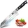 SHAN ZU Kochmesser Santokumesser 18 cm Schwarz/Silber