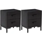 vidaXL Nachtschrank 2 Stk. 36 x 30 x 45 cm Schwarz