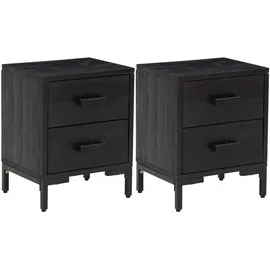 vidaXL Nachtschrank 2 Stk. 36 x 30 x 45 cm Schwarz