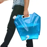 Ceolup Wasserkanister Faltbar 5/10 Liter, Wasserbehälter Mit Hahn, Tragbarer Trinkwasserkanister, BPA Frei Wasserbehälter Wassertank, Wiederverwendbarer Für Sport Radfahren Camping Wandern Reiten