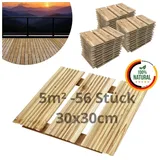 Floranica Trittsteine Holzfliese Terrassenfliese Massives Lärchenholz Balkonfliesen, 30x30 cm, Unbehandelt, 56-St., Fein Geriffelt Bodenbelag mit Drainage Balkon-Bodenbelag für Outdoor gelb 30 cm x 30 cm
