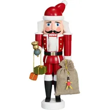 Seiffener Volkskunst Nussknacker Weihnachtsmann 28 cm Holz rot