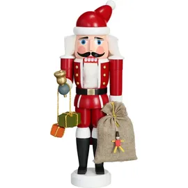 Seiffener Volkskunst Nussknacker Weihnachtsmann 28 cm Holz rot
