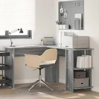 vidaXL Eck-Schreibtisch Graues Sonoma Holzwerkstoff - Grau