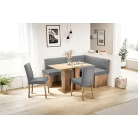 massivline&more Anna 2 130 x 83 x 169 cm Kunstleder langer Schenkel links grau/eiche