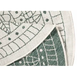 HANSE HOME Porto Wendeteppich Ø 100 cm grün/weiß