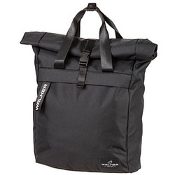 Walker Schulrucksack Roll Top Kunstfaser schwarz