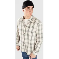 Brixton Charter Linen Hemd off white / ivy green plaid Gr. XL