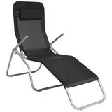 Merxx Gartenliege »XXL«, Stahl/Textil, inkl. Kopfkissen, schwarz