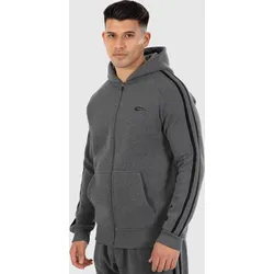 Herren Zip Hoodie Miran Anthrazit Melange granitgrau 3XL