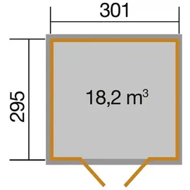 Weka Gartenhaus 218 3,01 x 2,95 m anthrazit