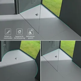 mai & mai Duschelement 80x80cm Duschboard befliesbar Duschelemente mit rinne Duschtasse bodeneben Gefälleplatte Xps