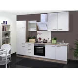 Quartier Küchenzeile Valero 270 cm Hochglanz Weiß-Sonoma Eiche