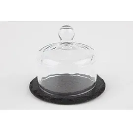 APS Schieferplatte mit Glasglocke schwarz Ø 10,5 cm, 1 St.