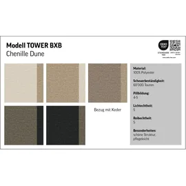 Cotta Boxspringbett COTTA "Tower inkl. Bettkasten, mit Keder in abgesetzter Farbe", dunkelgrau, keder: charcoal, B:181cm L:228cm, 100% POLYESTER (PES), Komplettbetten, Boxspringbett, in verschiedenen Breiten, Härtegraden und Farben erhältlich