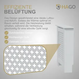 Hago Heizkörperverkleidung Holz 78x19x82cm Weiß Wabenmuster