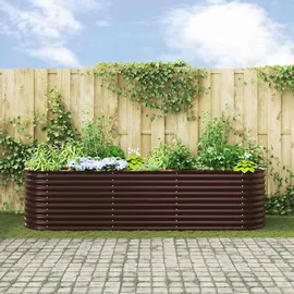 vidaXL Garten-Hochbeet verzinkter Stahl 320 x 80 x 81 cm Braun