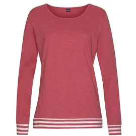 Arizona Pyjama mit gestreiften Bündchen Dunkelrot-Meliert 32/34