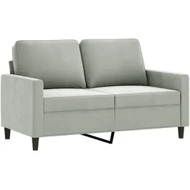 vidaXL 2-Sitzer-Sofa Hellgrau 120 cm Samt