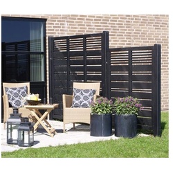 Silence Sichtschutzzaun Tor in Schwarz – Sichtschutz Zauntür aus Kiefer/Fichte – Gartentor im skandinavischen Design – Tor für Garten und Balkon