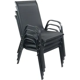 VCM Gartenstuhl 56 x 56 x 0 cm schwarz 4 St.