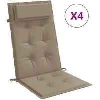 VidaXL Hochlehner-Auflagen 4 Stk. Taupe Oxford-Gewebe