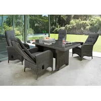 Destiny PALMA LUNA«, 4 Hochlehner, Tisch, inkl. Auflagen), Aluminium, Polyrattan grau
