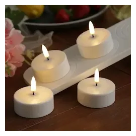 uYuni LED Maxi Teelichter 4 St. weiß