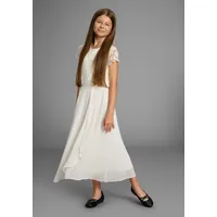 Kidsworld Jerseykleid Festliches Kleid Spitze Weiß 176/182