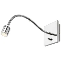 LINDBY LED-Wandleuchte Berfin, chrom, Leselampe, verstellbar